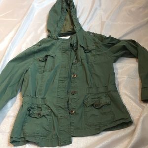 really cute olive green utility jacket